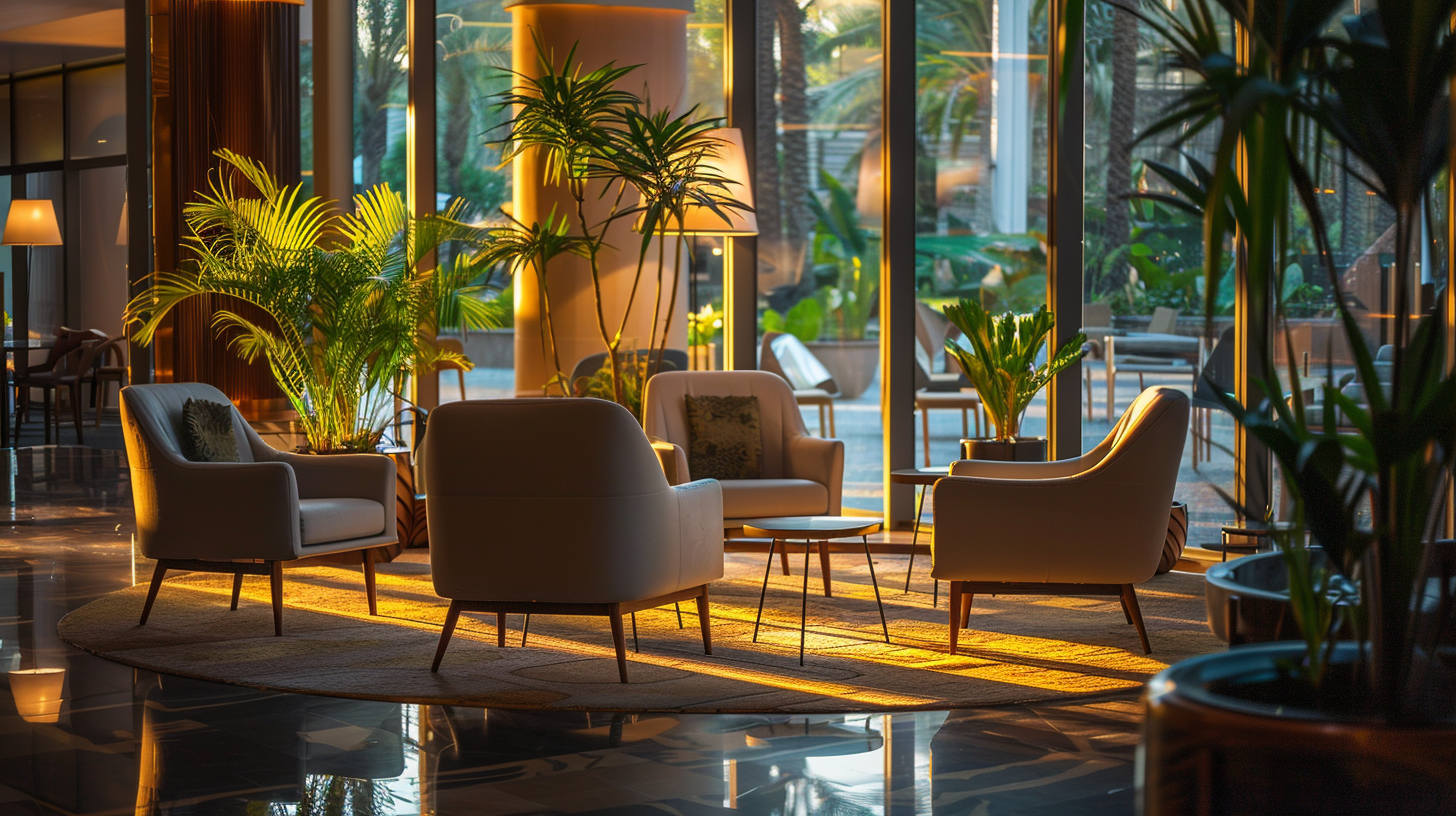 Modern hotel lobby