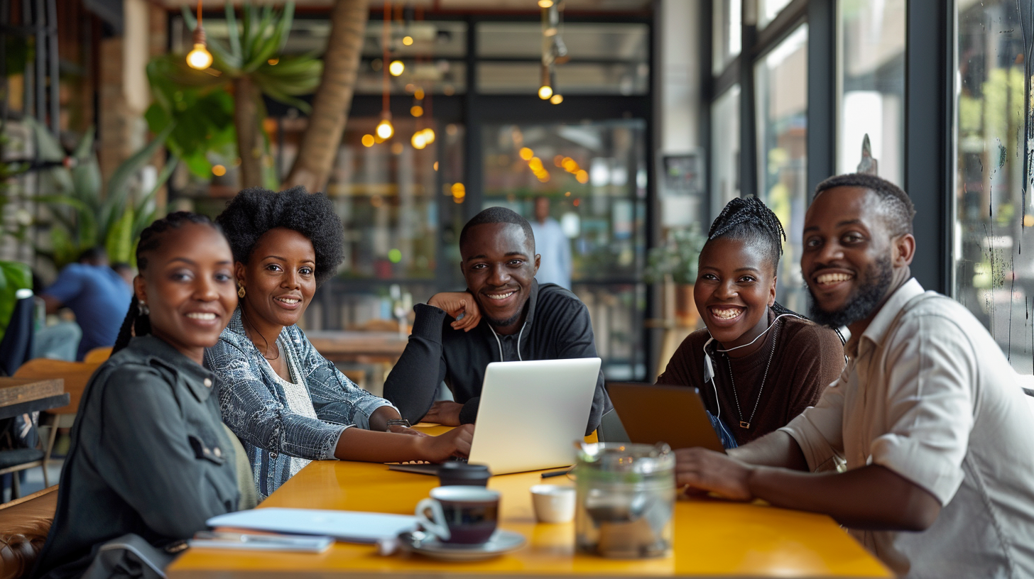 African business entrepreneurs collaborating
